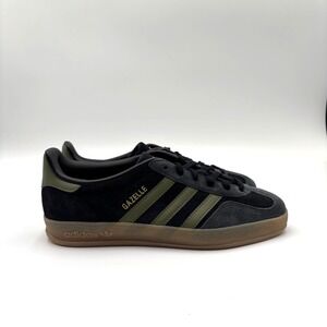 Adidas Gazelle Indoor Core Black Focus Olive JQ8399 Sneakers Shoes Mens Size 6